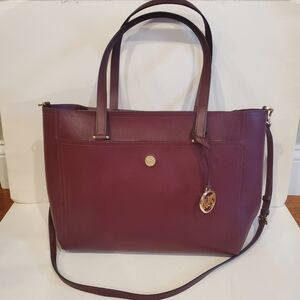 MICHAEL KORS MAISIE 3 IN 1 LEATHER TOTE SHOULDER CROSSBODY BAG+ CLUTCH MK MERLOT